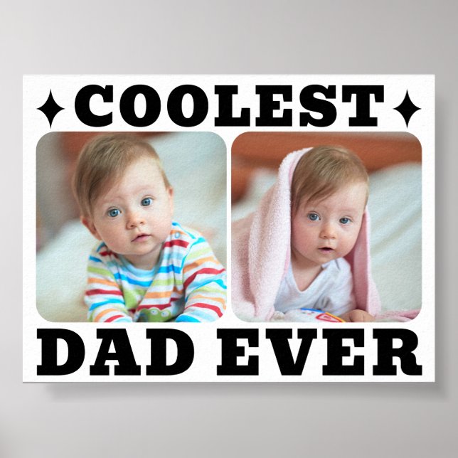 Affiche Première Fête des Pères Papa le Plus Cool Bébé Pho (Devant)
