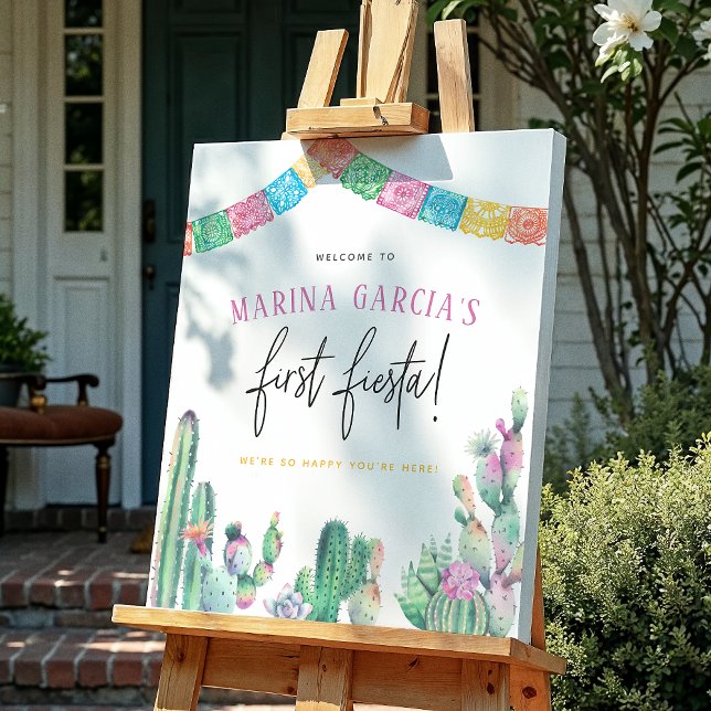 Affiche Première Fiesta Cactus Fille Anniversaire (Créateur téléchargé)