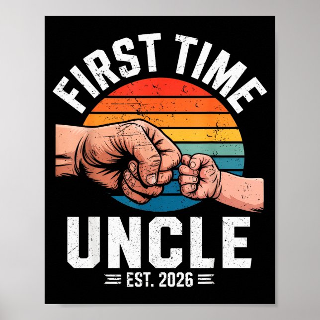 Affiche Première fois Oncle Est 2026 Annonce de bébé Super (Devant)