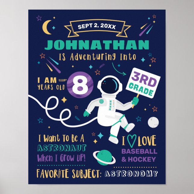 Affiche Première Journée De L'École Signale Astronaut L'Av (Devant)