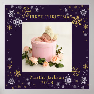 Affiche Première Lavande de Noël Purple Baby Girl Photo