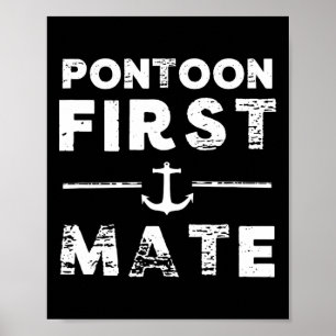 Affiche Première Mate Bateau Ancre Bateau Ponton Hommes Fe