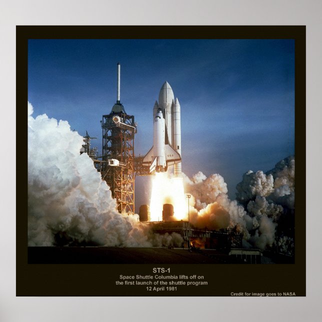 Affiche Première navette spatiale lancer STS-1 Columbia (Devant)