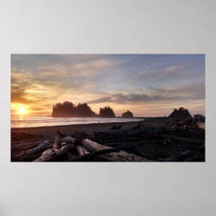 Affiche Première plage à la poussée Washington de La