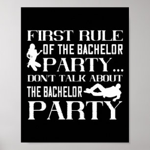Affiche Première règle Groomsmen Stag Mariage Bachelor P