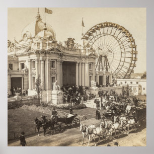 Affiche Première roue Ferris inventée par George Ferris