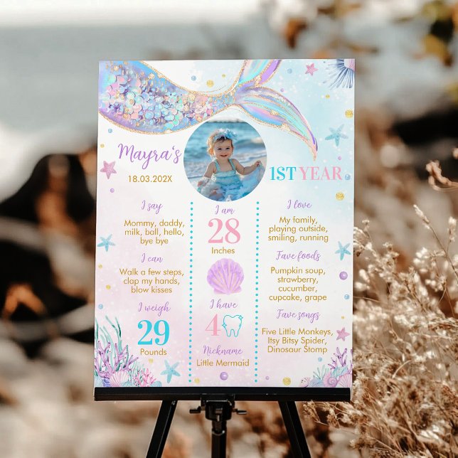 Affiche Première Sirène Anniversaire Photo Jalon (Créateur téléchargé)