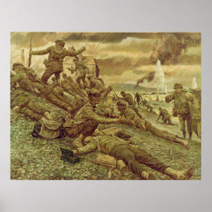 Affiche Première vague à Omaha par la deuxième guerre