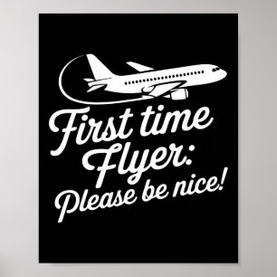 Affiche Première vol en avion en famille Enfants premier v