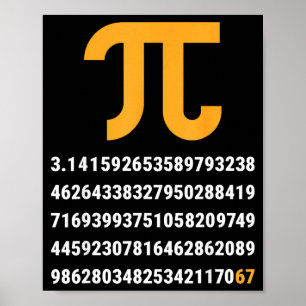 Affiche Premières 100 Chiffres De Pi 67 Nerds Geeks Prof D