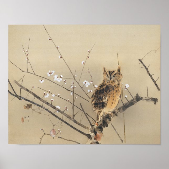 Affiche Premières fleurs de prunier par Nishimura Goun, Hi (Devant)