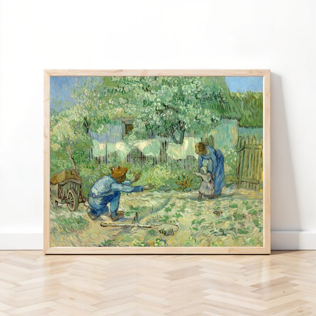 Affiche Premiers pas, après Millet par Vincent Van Gogh Ar (Créateur téléchargé)