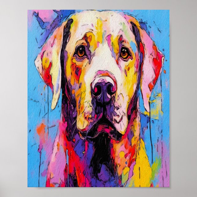 Affiche Premium Abstrait Labrador Print (CHOISISSEZ VOTRE  (Devant)