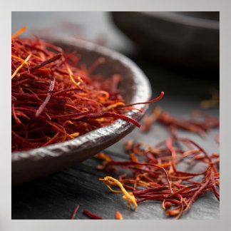 Affiche Premium Saffron Threads Extreme Macro Close Up Lux