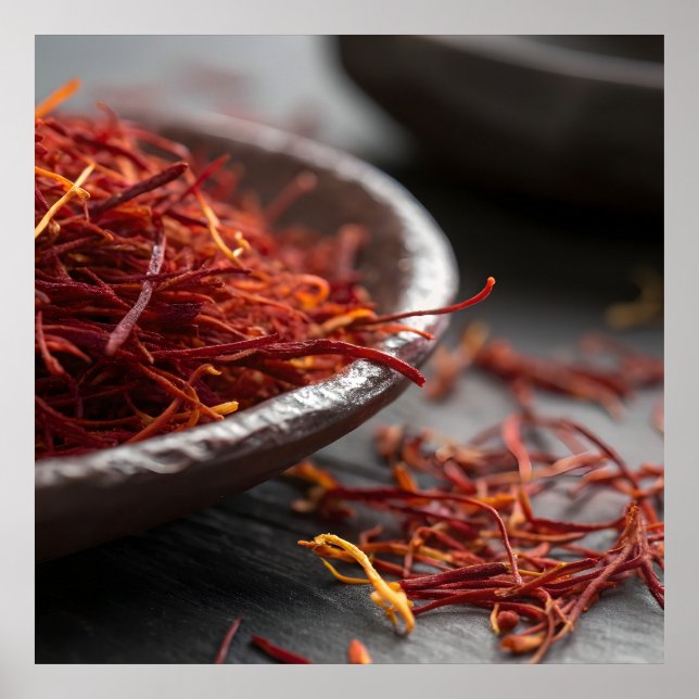 Affiche Premium Saffron Threads Extreme Macro Close Up Lux (Devant)