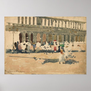 Affiche Prendergast - Caffe Florian À Venise 1898