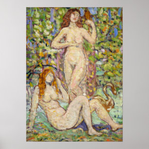 Affiche Prendergast - Deux personnages avec cygne 1910