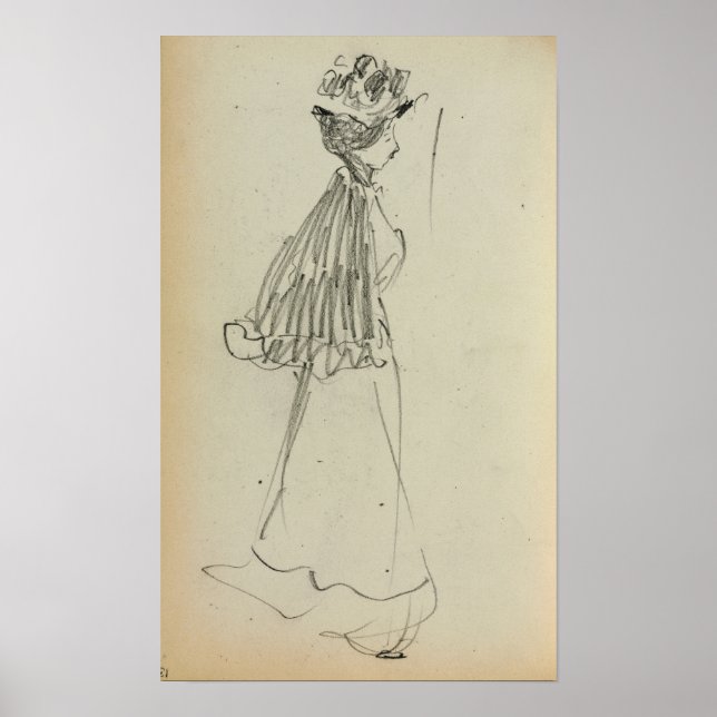Affiche Prendergast - Femme debout de profil (Devant)