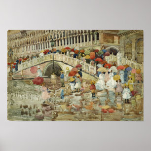 Affiche Prendergast - Parapluies sous la pluie