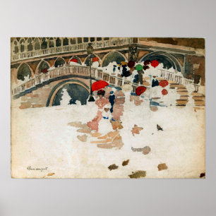 Affiche Prendergast - Parapluies sous la pluie Venise