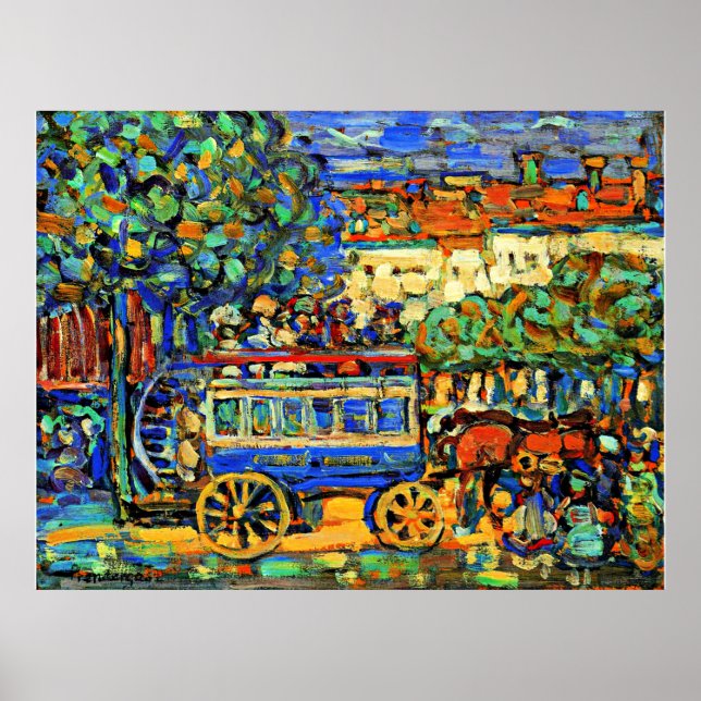 Affiche Prendergast - Paris Omnibus, colorful painting (Devant)