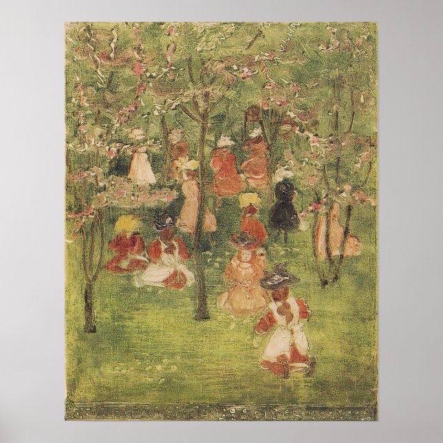 Affiche Prendergast - Printemps À Franklin Park 1895 (Devant)