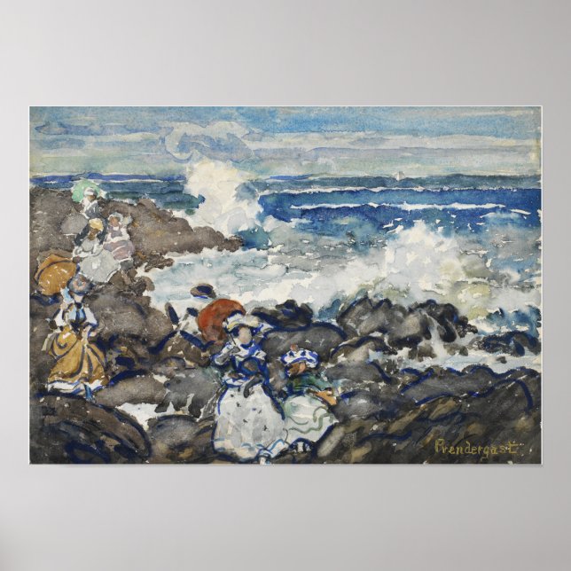 Affiche Prendergast - Roches Vagues Et Figures (Devant)
