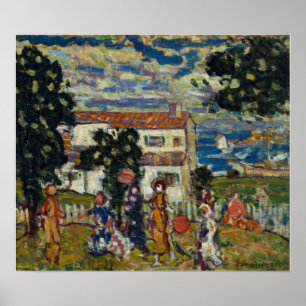 Affiche Prendergast - Village de Nouvelle-Angleterre