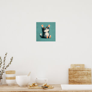 Affiche Preneur de sieste professionnel Chat drôle endormi