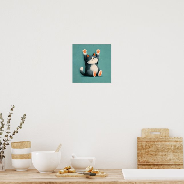 Affiche Preneur de sieste professionnel Chat drôle endormi (Cuisine)