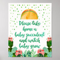Prenez À La Maison Un Signe De Baby shower Succule