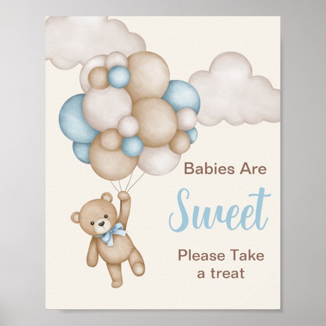 Affiche Prenez soin Teddy Bear signe (Devant)