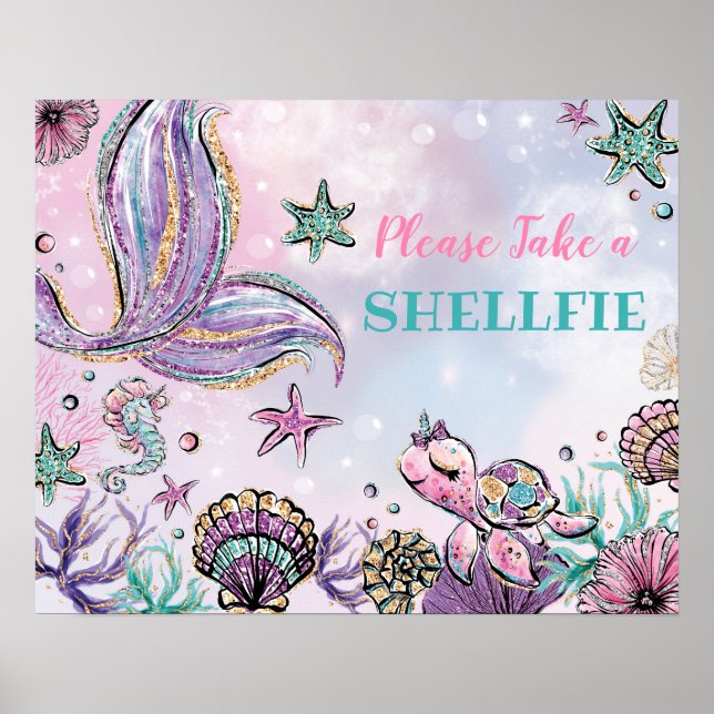 Affiche Prenez un shellfie - Selfie de la Fête de sirène v (Devant)