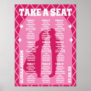Affiche Prenez un siège rose Magenta Retro Boho Arch Style