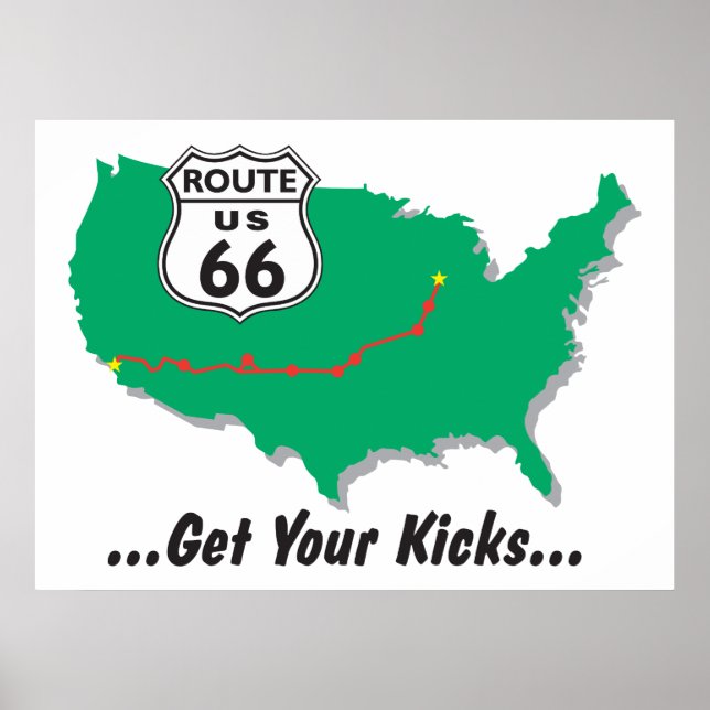 Affiche Prenez Vos Coups De Pied Sur La Route 66 (Devant)