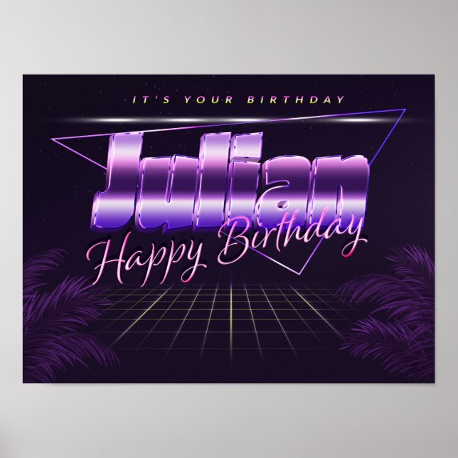 Affiche Prénom de Julian Nom de l'anniversaire de l'affich (Devant)