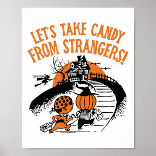 Affiche Prenons des bonbons à des étrangers Drôle Hallowee