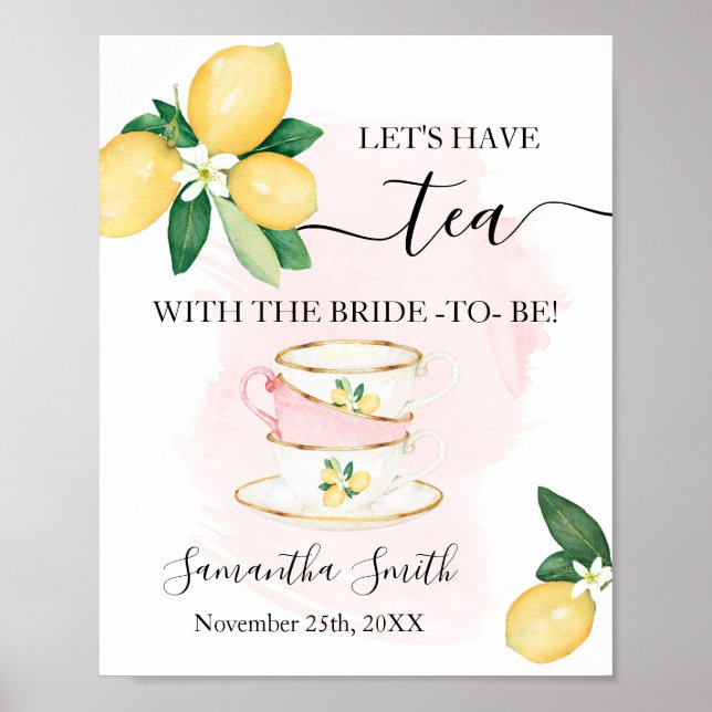 Affiche Prenons le thé avec la mariée pour une Baby Shower (Devant)