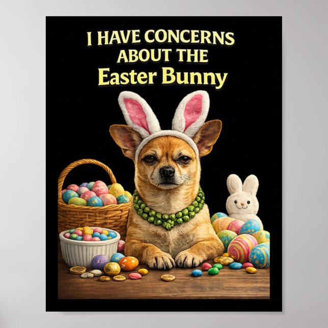 Affiche Préoccupations drôles de lapin de Pâques de Chihua (Devant)