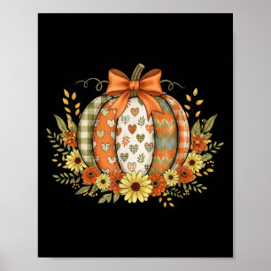 Affiche Préparatifs Floraux Automne Citrouille Dentelle Co