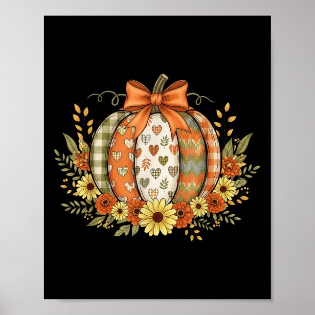Affiche Préparatifs Floraux Automne Citrouille Dentelle Co (Devant)