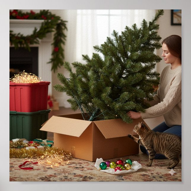 Affiche Préparation de l'arbre de Noël (Devant)