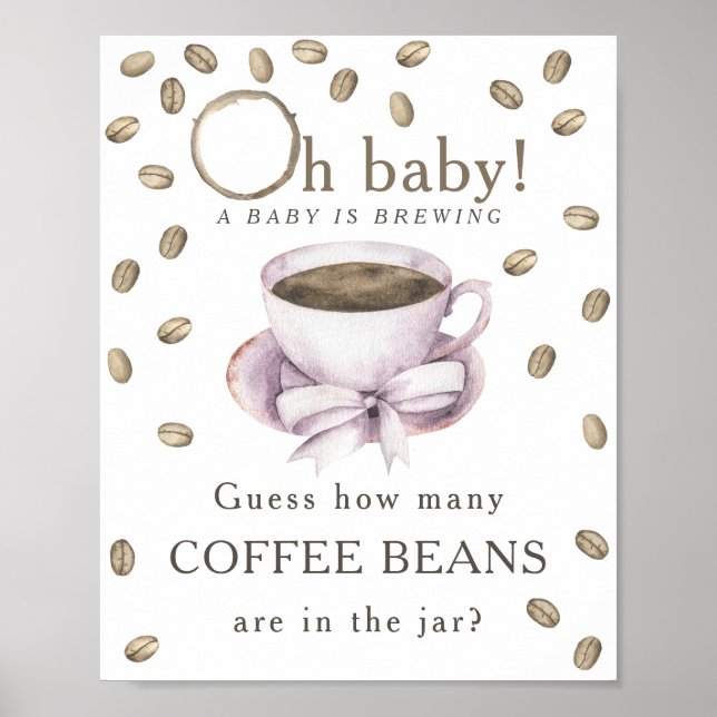 Affiche Préparation du café - Combien de grains de café (Devant)