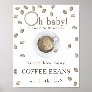 Affiche Préparation du café - Combien de grains de café