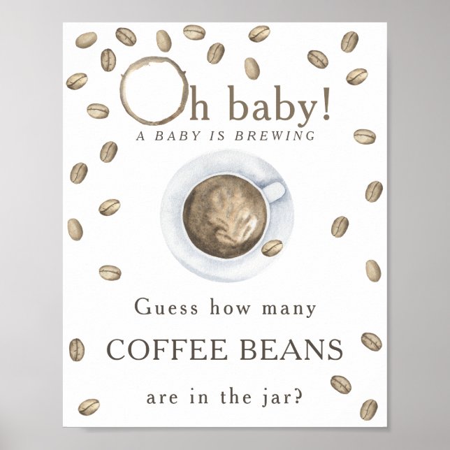 Affiche Préparation du café - Combien de grains de café (Devant)