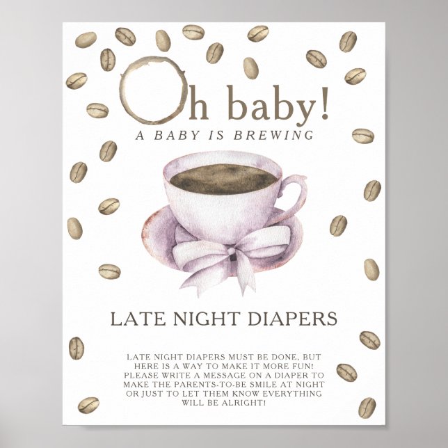 Affiche PRÉPARATION DU CAFÉ - Jeu de couches tard la nuit (Devant)