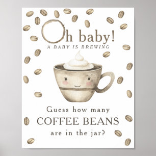 Affiche Préparer du café - Combien de grains de café