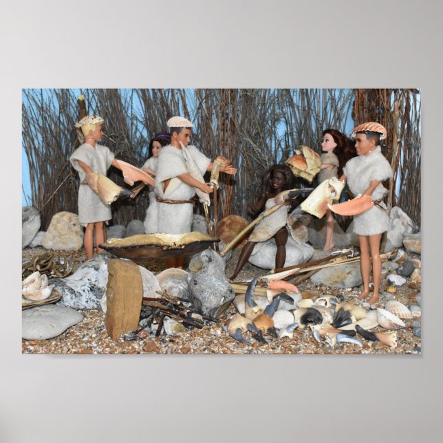 Affiche Préparer une chasse préhistorique. (Devant)