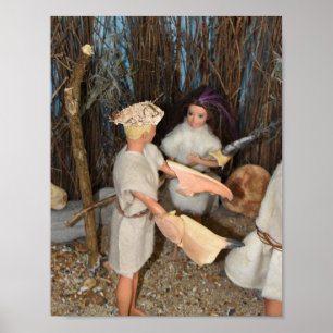 Affiche Préparer une chasse préhistorique.