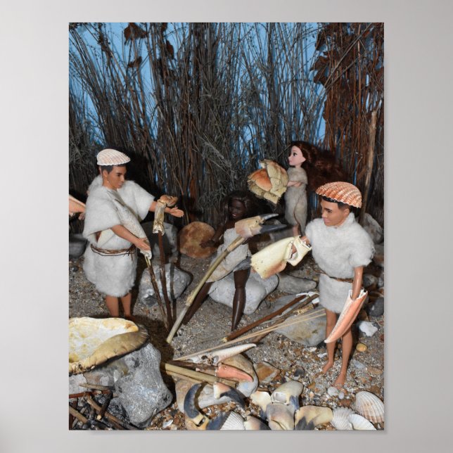 Affiche Préparer une chasse préhistorique. (Devant)